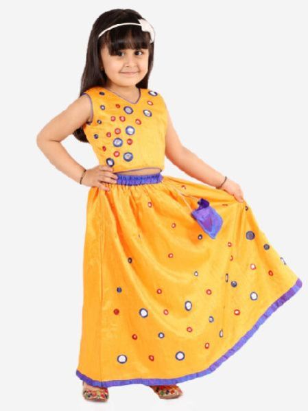 Girls Mirror Work Lehenga Choli