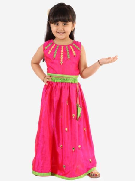 Girls Mirror Work Lehenga Choli