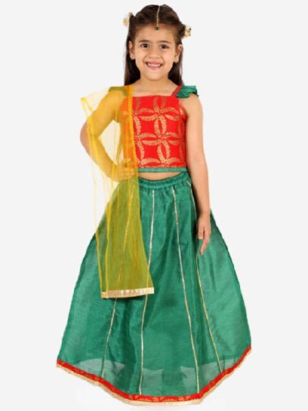 Kids Frill Sleeves Lehenga Choli Set