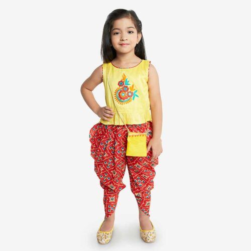 Girls Top and Dhoti Set