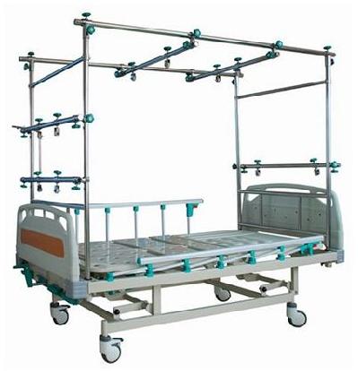 Polished Stainless Steel MB023 Orthopedic Traction Bed, Shape : Rectangular