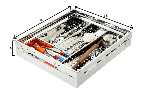 16X20 Inch Stainless Steel Set Of 3 Modular Kitchen Baskets