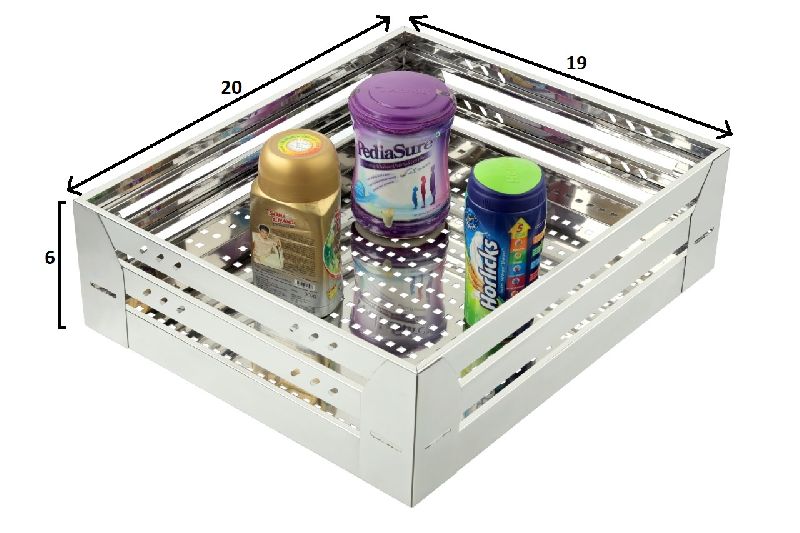 19X20 Inch Stainless Steel Set of 3 Modular Kitchen Baskets