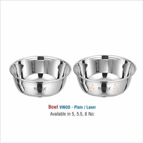 Mintage Round Stainless Steel Bowl Set, for Home, Size : 5
