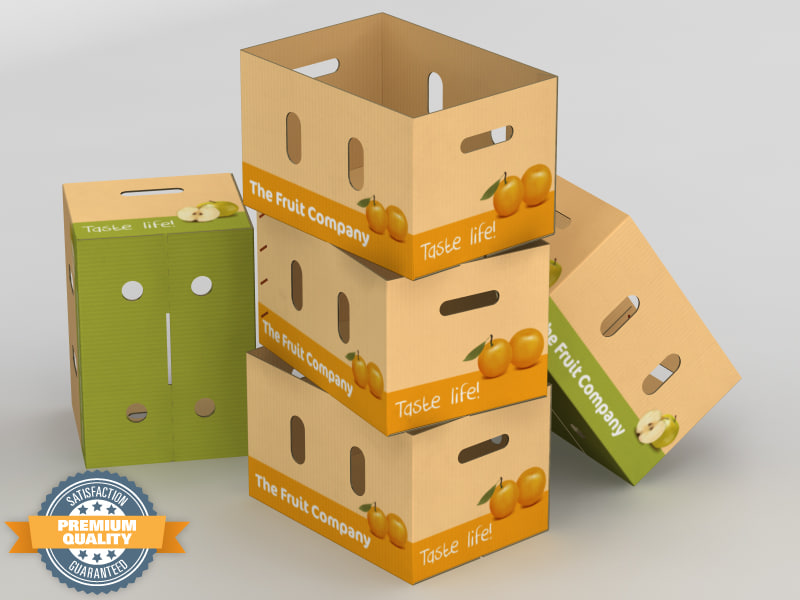 Printed Fruit Packaging Corrugated Box, Paper Type : Craft Paper