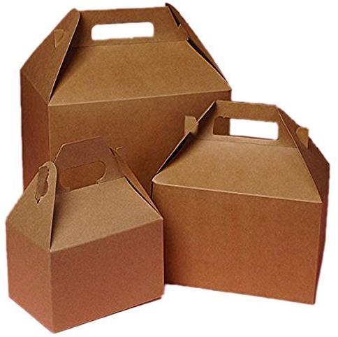 Plain Handle Corrugated Box, Color : Brown