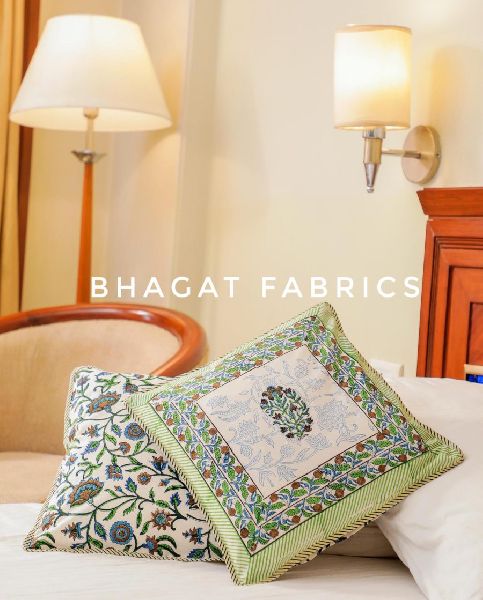 Mughal Green Bhuta Cushion Cover, Size : 40cm X 40cm