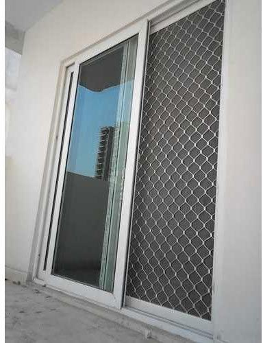 Polished aluminum sliding door, Frame Color : White
