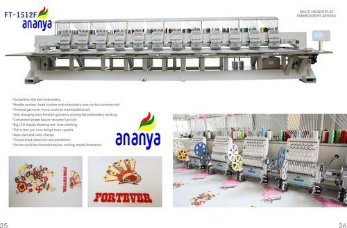 ANANYA Automatic Multi Head Embroidery Machine, Voltage : 110V/60HZ 200V/50HZ