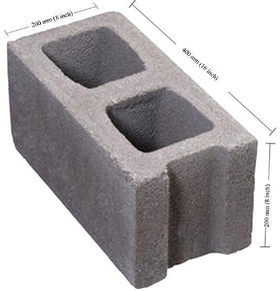 Rectangular Hollow Concrete Block, for Construction, Pattern : Plain