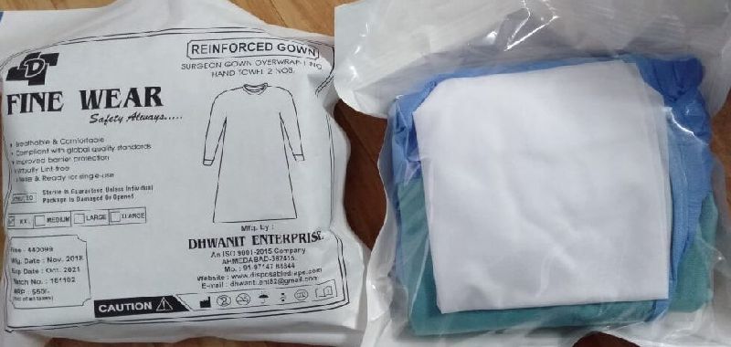 45gsm Plain SMS fabric Reinforced surgeon disposable gown, Feature : Comfortable