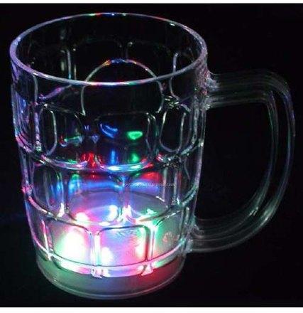Glass LED MUG, Shape : Beer shaped