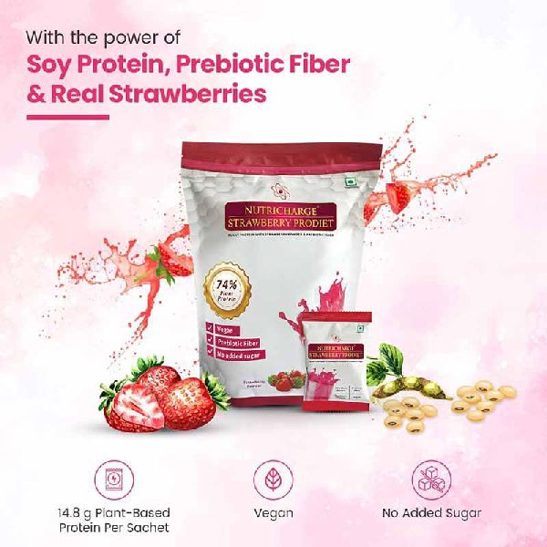 Nutricharge Strawberry Prodiet Protein Powder, Packaging Type : Plastic Pouch