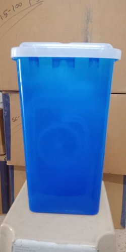 Square Plastic Sharp Container, Color : Blue