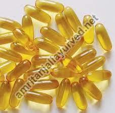 Cod Liver Oil Capsules, for Personal, Color : Yellow