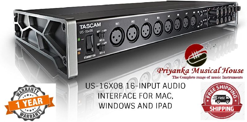 TASCAM US-16X08 16-INPUT AUDIO INTERFACE FOR MAC, WINDOWS AND IPAD