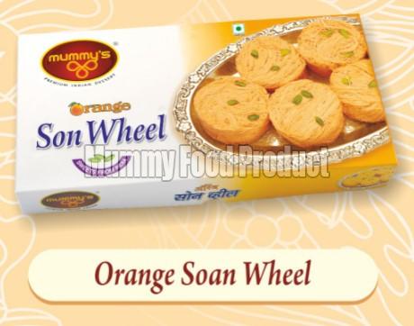 Orange Soan Wheel 250 gm, Style : Flaky Sweet