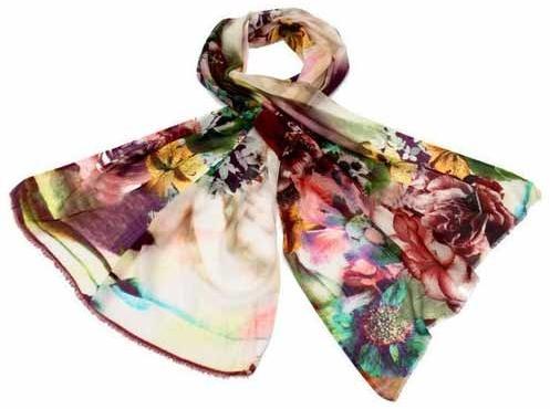 Digital Print Silk Cotton Scarves, Length : 120 cms