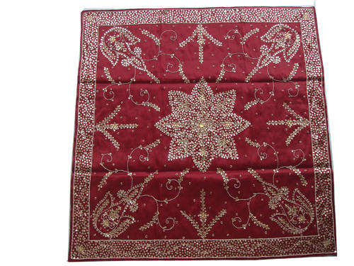 Red Embroidered Table Cover
