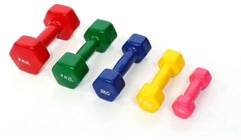 FitBulls Vinyl Dumbbell, Color : Red, Green, Blue, Yellow, Pink