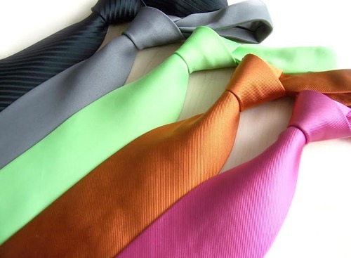 Plain Neck Tie, Color : Green, White, Pink etc.