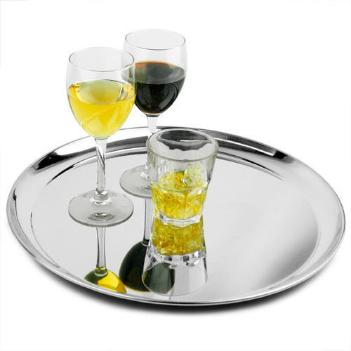 Stainless Steel Bar Tray, Shape : Round