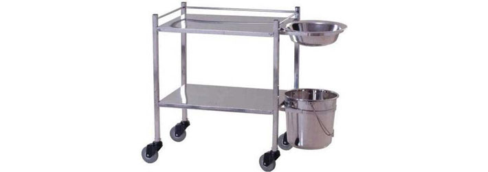Stainless Steel Hospital Dressing Trolley, Size : 27 x 18 x 36 inch