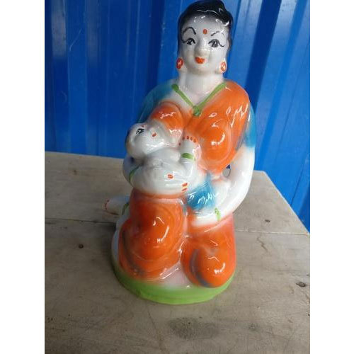 Ceramic Mother Child Statue,, Color : Multicolor