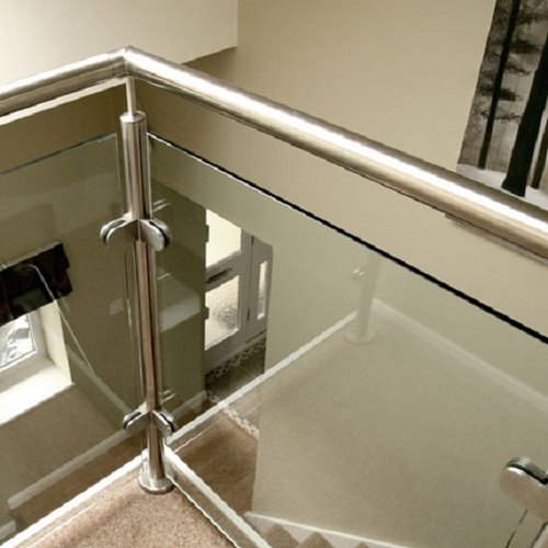 Round Baluster Glass Handrail, Color : Silver