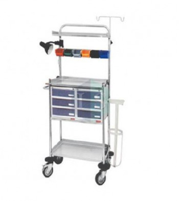 IndoSurgicals Crash Cart Trolley