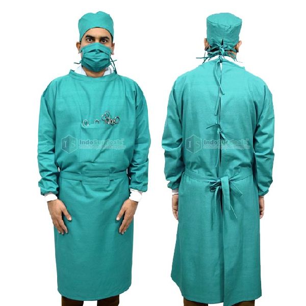 IndoSurgicals Cotton fabric Surgeon Gown Set, Color : Green, Blue at ...