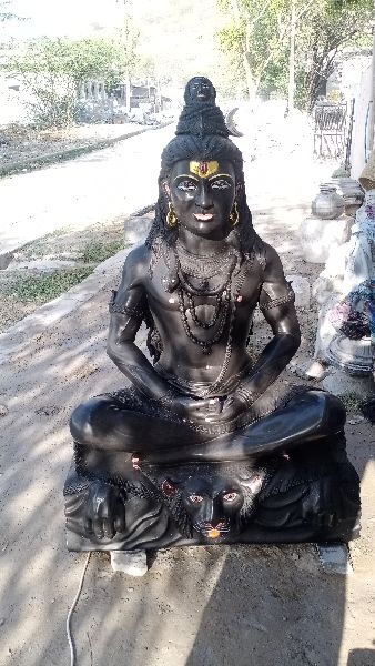Polished Plain Black Marble Shiva Statue, Style : Antique