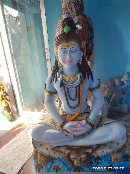 Polished Plain Blue Marble Shiva Statue, Style : Antique