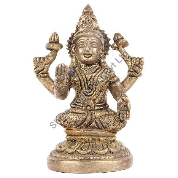 Polished Brass Goddess Laxmi Statue, for Temple, Interior Decor, Pattern : Plain, Carved