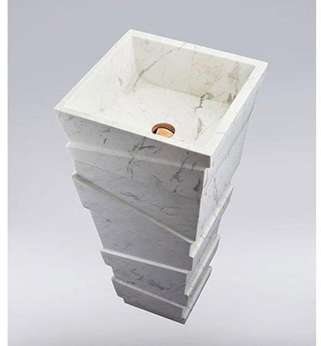 Aquant Stone Pedestal Wash Basin, Color : White