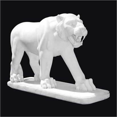 Polished Marble Tiger Statue, for Garden, Home, Office, Shop, Temple, Size : Multisizes