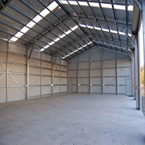 Color Coated Mild Steel Prefab Industrial Storage Shed, Feature : Easily Assembled