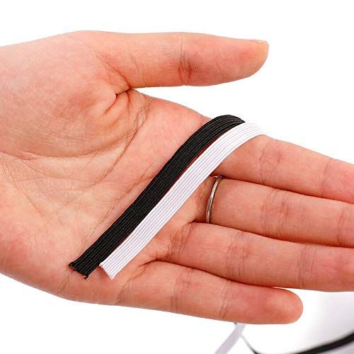 50mtr Black and White Polyester Flat Braided Elastic Cords