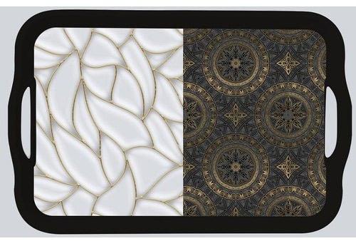 BT-3 Melamine Black Pattern Tray, Size : 13 Inch