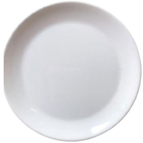 White Melamine Round Dinner Plate