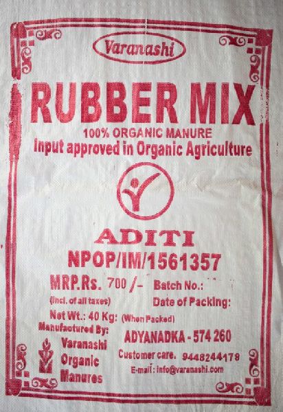 Varanashi Rubber Mix Organic Manure, for Agriculture, Packaging Type : Plastic Bag