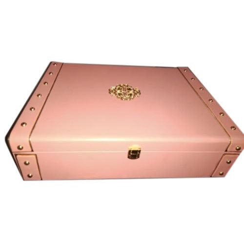 Rectangular MDF Leather Gift Packaging Box, Color : Pink