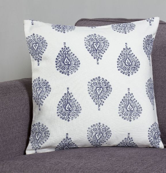 Square Cotton Block Print Cushion Cover, for Bed, Chairs, Sofa, Size : 45cm X 45cm, 50cm X 30cm