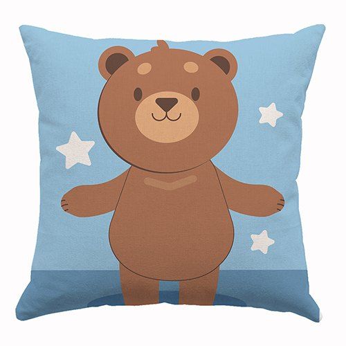Happy Teddy Printed Cushion
