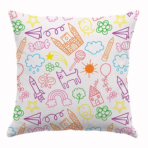 Cotton Kids Designer Printed Cushion, Size : 40x40 cm