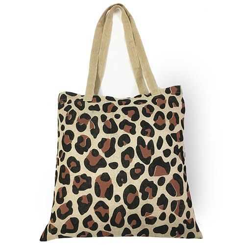 Leopard Printed Jute Bag