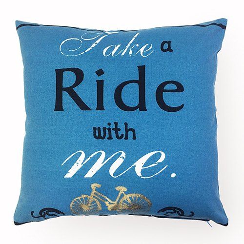 Ride Text Printed Cushion