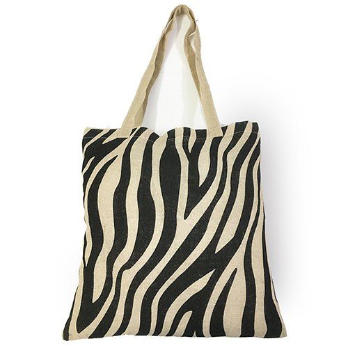Zebra Pattern Jute Bag