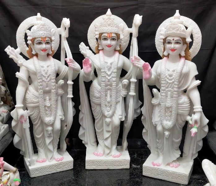 Polished Marble Ram Darbar Statue, for Home, Office, Shop, Size : Standard
