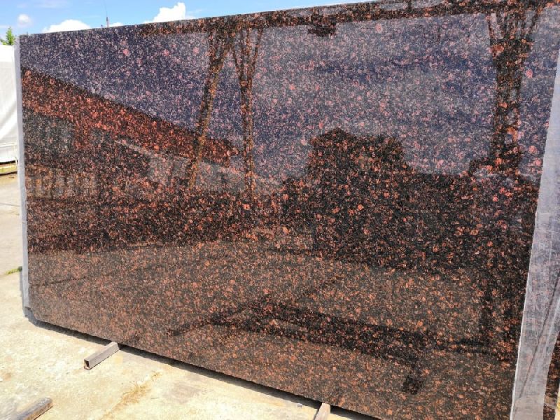 Flamed Tan Brown Granite Slabs, for Construction, Size : Standard
